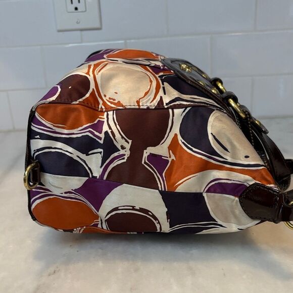 Coach Bag Purse Handbag Pocketbook Multicolor Sateen Ashley Scarf Print Satchel - Picture 10 of 16